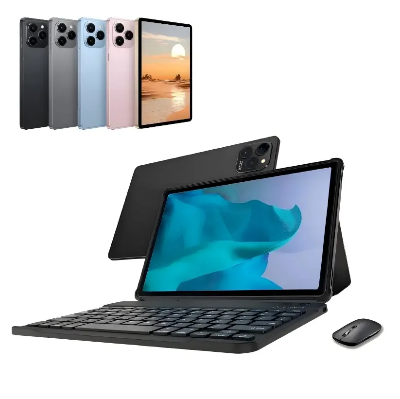 Tablet 10.1” com Teclado+Mouse 6GB RAM 128GB Android 13 Câmera 50MP tecno pop