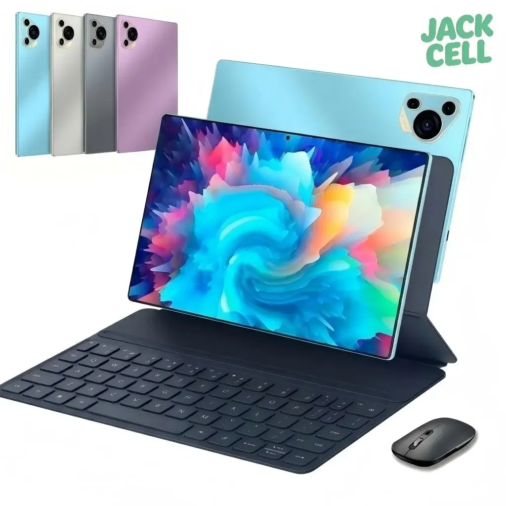 Tablet 10.1” com Teclado+Mouse 6GB RAM 128GB Android 13 Câmera 50MP tecno pop