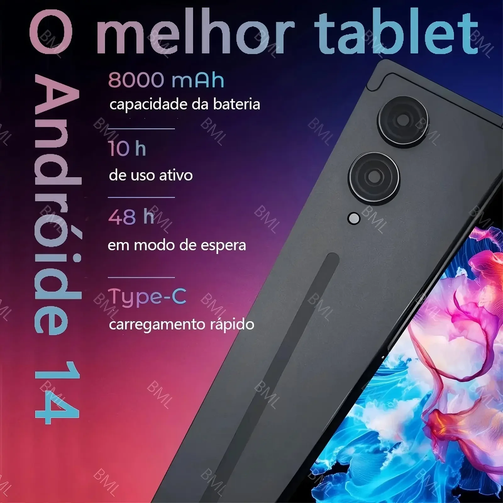 Tablet 12GB RAM +512GB HD 10,1 Polegadas Tela Grande PC pad Android Dual SIM Card Câmera 30MP e 13MP WIFI 5G 8000mAh