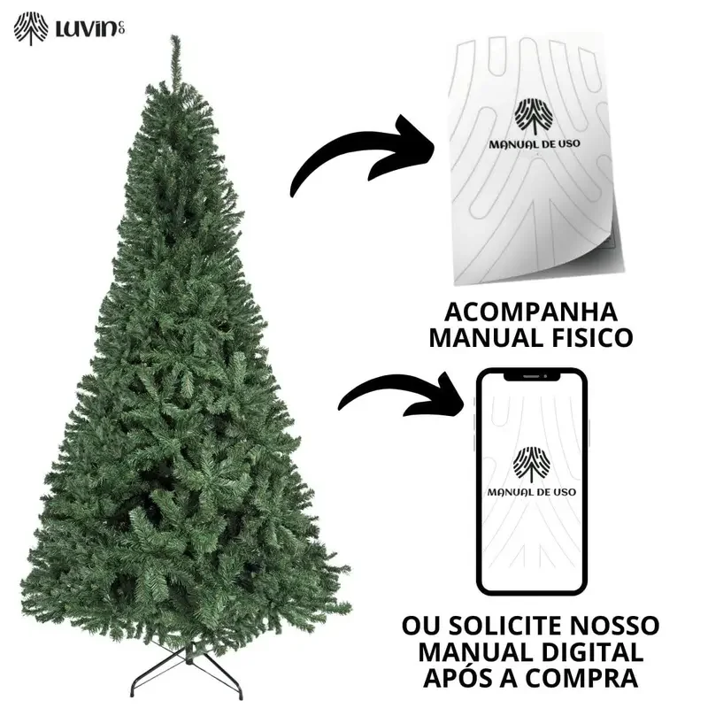 Árvore De Natal Pinheiro Tradicional Luxo Cheia Decoração 1.5m/1.8m/2.1m/2.4m/2.7m/3m