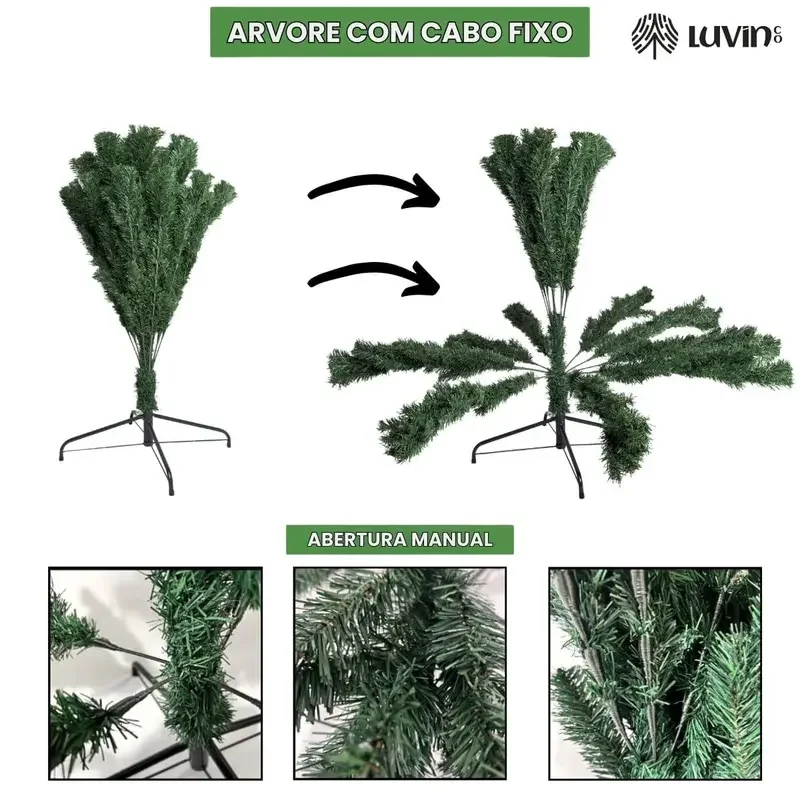 Árvore De Natal Pinheiro Tradicional Luxo Cheia Decoração 1.5m/1.8m/2.1m/2.4m/2.7m/3m