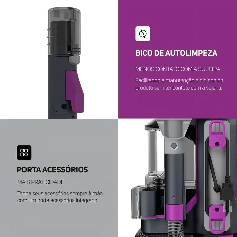 Extratora de Sujeira WAP Portátil Spot Cleaner W3 Borrifa Esfrega e Extrai 1450W