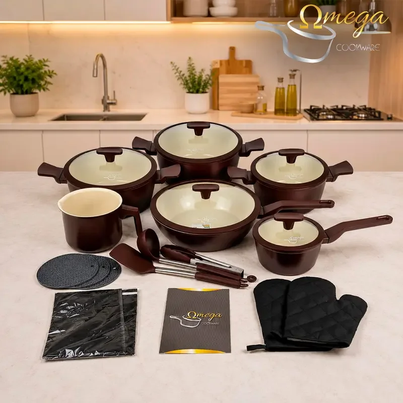 Jogo De Panela Omega Cerâmica Premium 20 Peças - Antiaderente